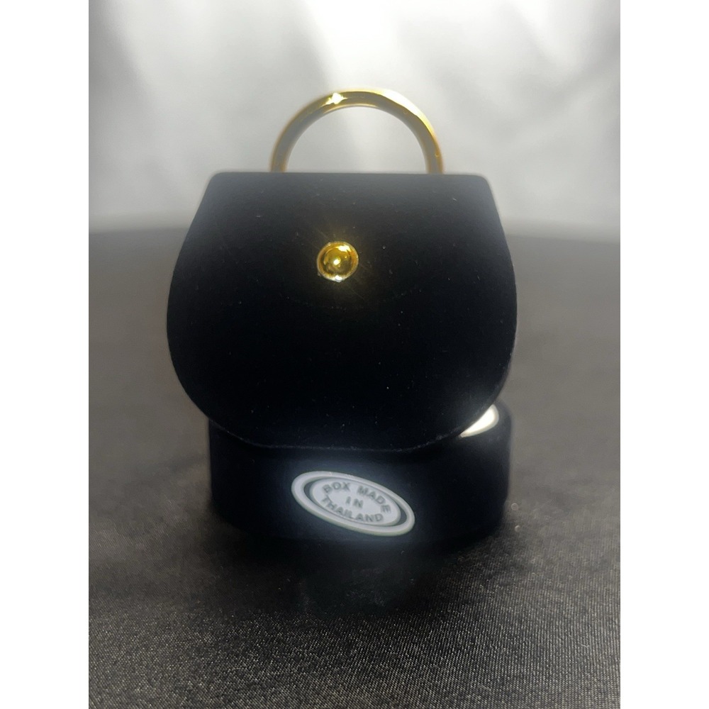 Vintage Black Velvet Mini Purse Ring Box - Picture 9 of 9